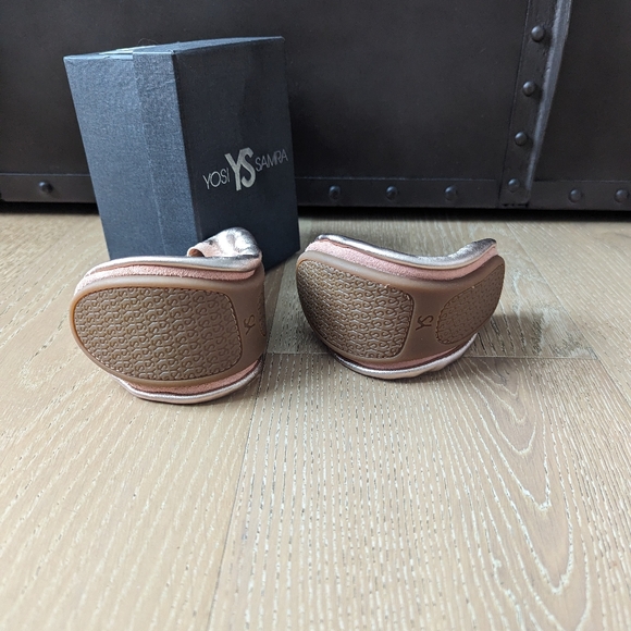 Yosi Samra Rose Gold Ballet Flats NIB Girls Size 12 - Picture 2 of 5